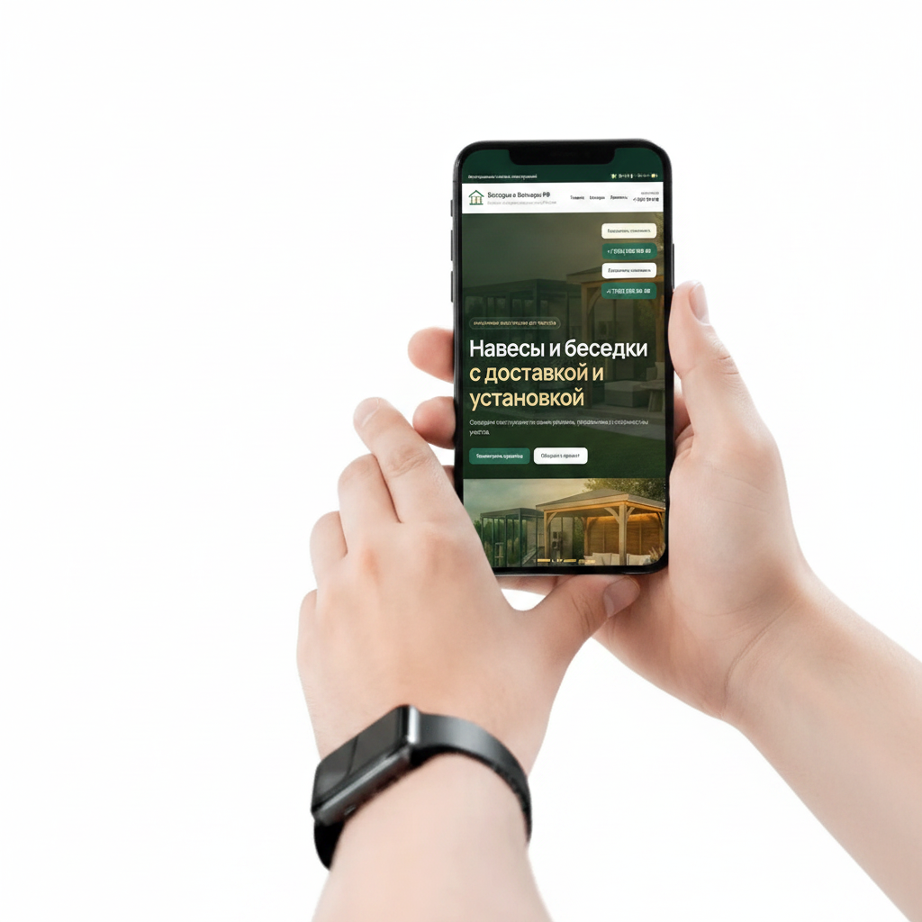 Мобильная версия сайта на экране смартфона